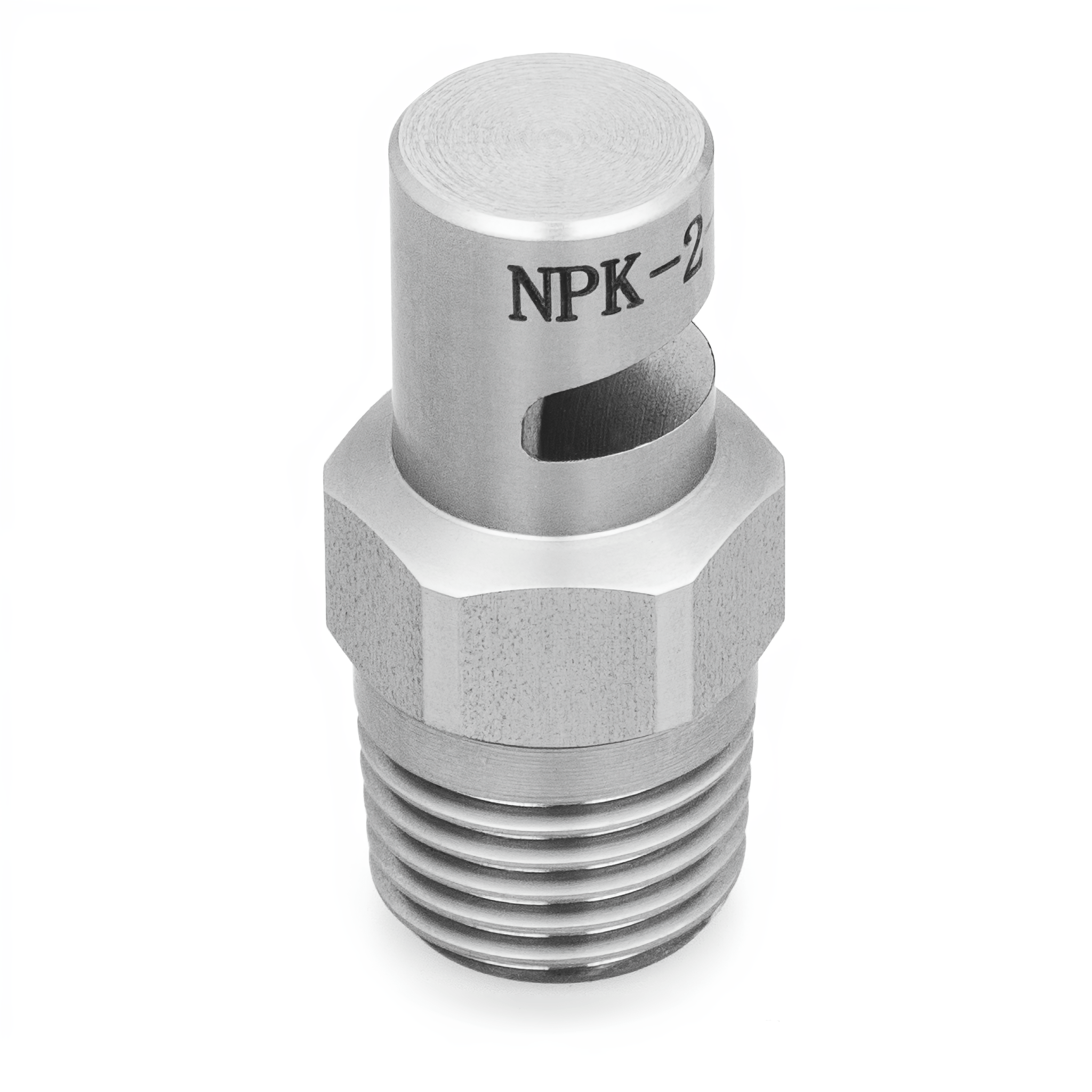 NPK - 2.5 - 1/8 - SS β Flat Spray Nozzle, 1/8" Inlet, 303/304 Stainless Steel - NozzlePro