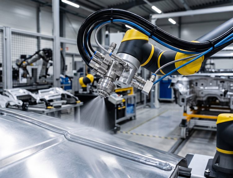 Spray Nozzles for Collaborative Robot Sealant Applications