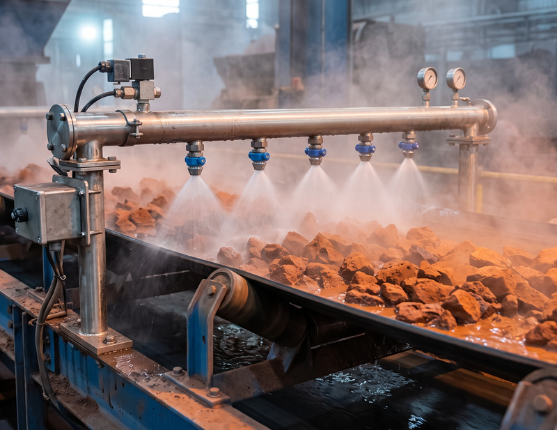 How to Spec Spray Nozzles for Hot Iron Ore Conveyor Cooling