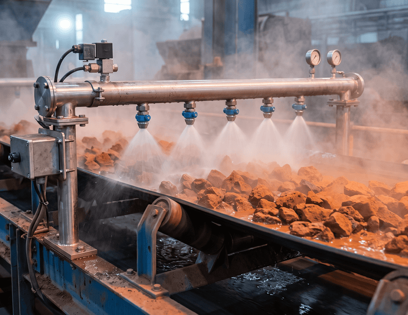 How to Spec Spray Nozzles for Hot Iron Ore Conveyor Cooling - NozzlePro