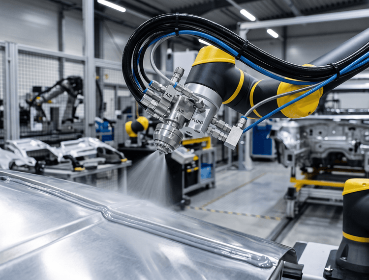 Spray Nozzles for Collaborative Robot Sealant Applications - NozzlePro