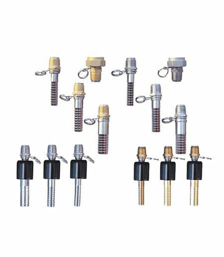 8 - B5/8 - B Ball type Swivel hose adapter (1/2” NPT x 5/8" hose barb), brass and stainless steel - NozzlePro