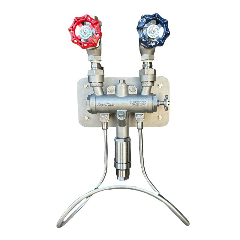 8000t-gm-s-thermostatic-temperature-limiting-steam-cold-water-mixing-station-stainless-steel-includes-2-globe-valves-2-check-valves-all-stainless-steel-hose-rack-stainless-steel-mounting-plate-bolts-washers-nozzlepro