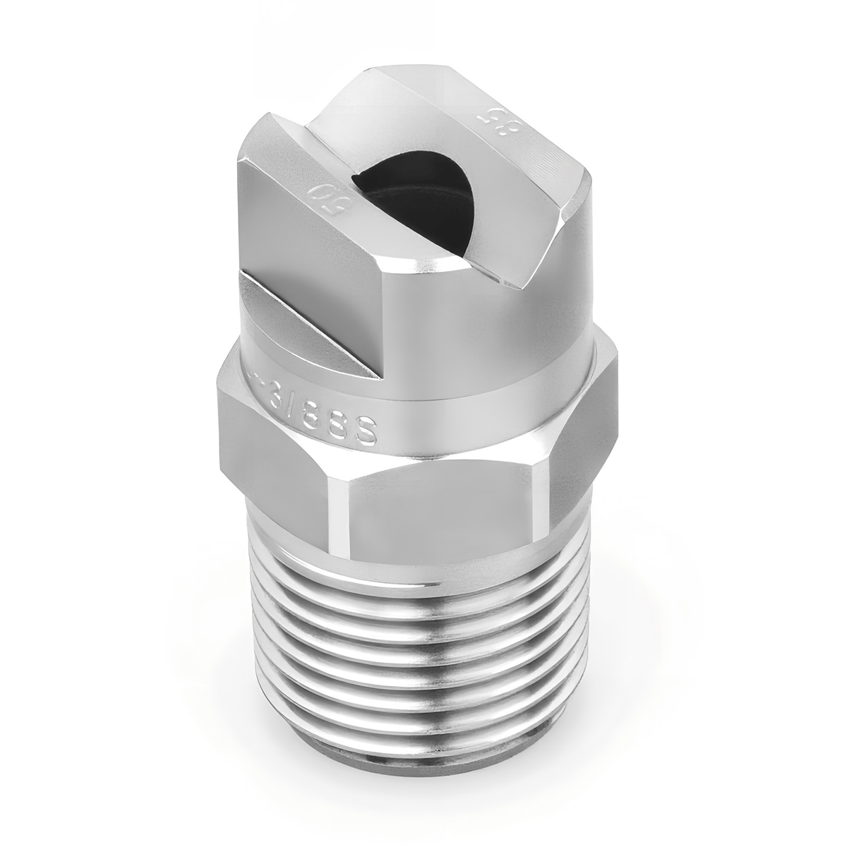 NPHU - 50120 - 3/8 - SS – Flat Spray Nozzle, 3/8" Inlet, 303/304 Stainless Steel - NozzlePro