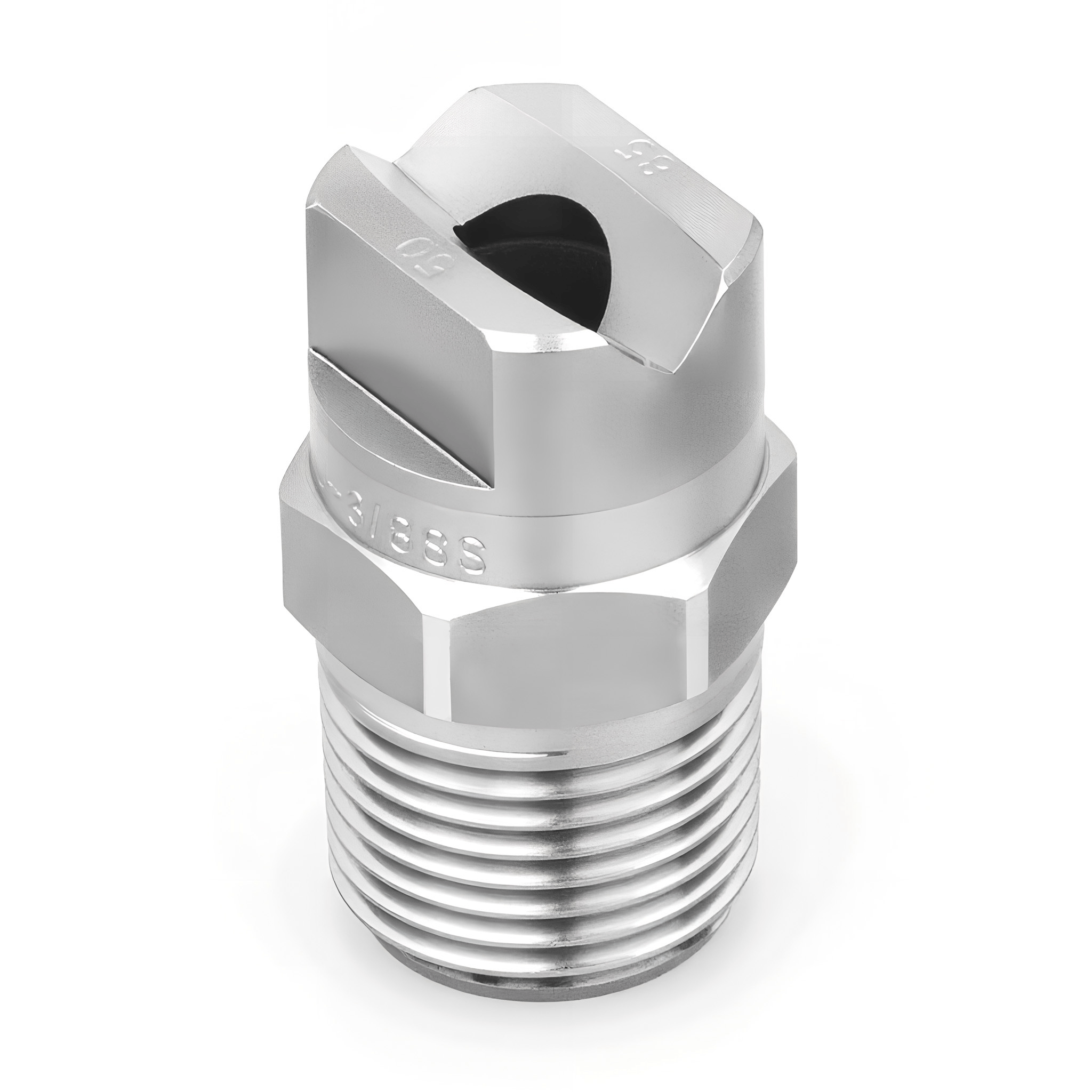 NPHU - 50120 - 3/8 - SS – Flat Spray Nozzle, 3/8" Inlet, 303/304 Stainless Steel - NozzlePro