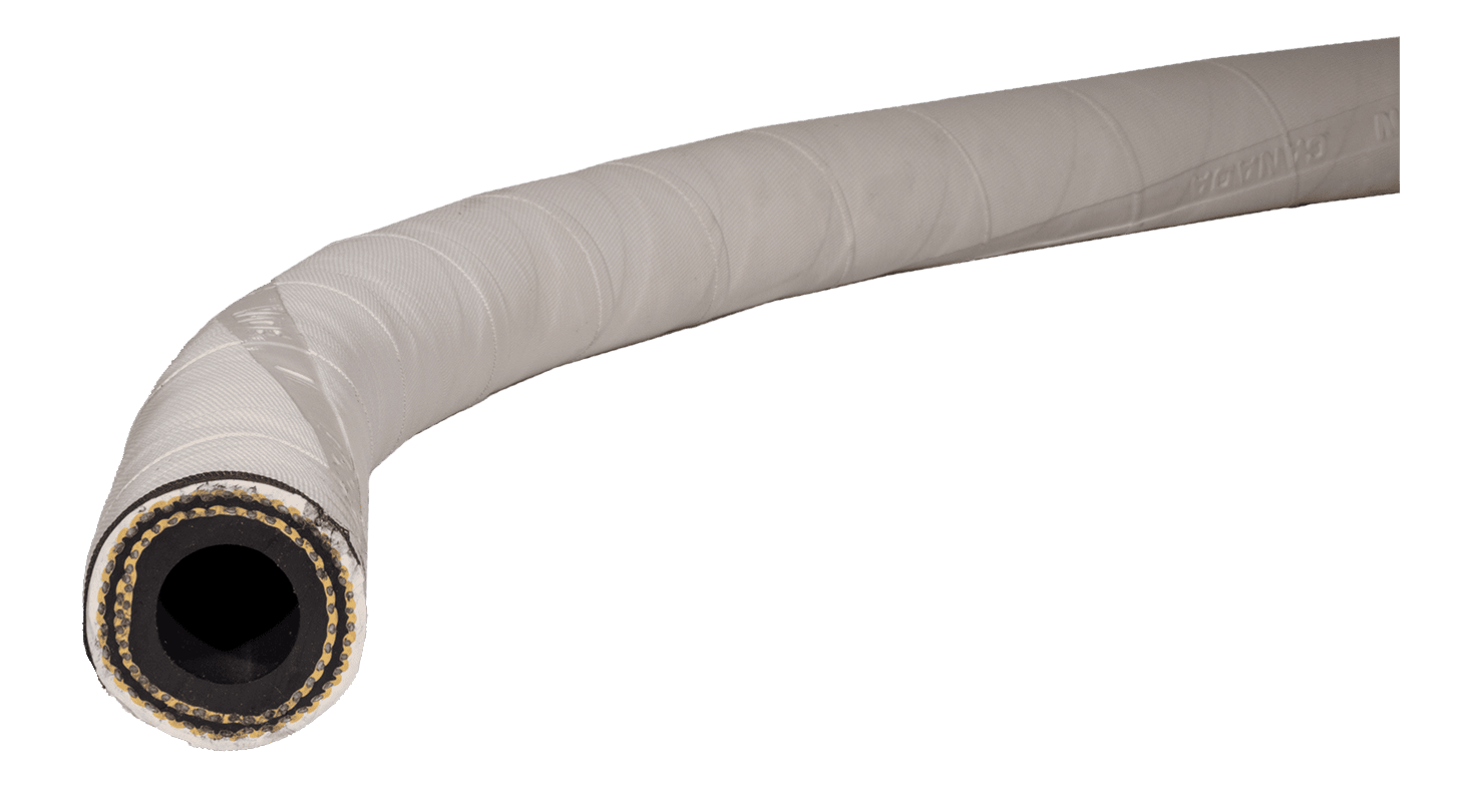 UWS - 100 - 5/8 - FGHT - S - HG Abrasion Resistant EPDM Hot Water Hose - Garden Hose Adapter (FGHT) - Stainless Steel & Hose Guards - NozzlePro